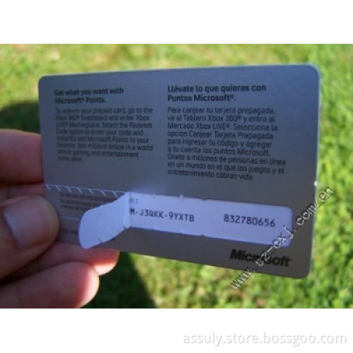 Recharge card,plastic Recharge card